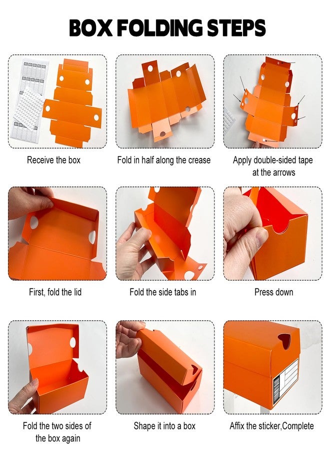 Foxtell 36 Pack Mini Sneaker Boxes for Party Favors 4.7 x 2.5 x 2 Inch Mini Shoe Gifts Boxes for Candies Cookies Snacks Sports Small Gift Case with Label for Wedding , Holiday, Birthday Party Favor (Orange) - Image 3